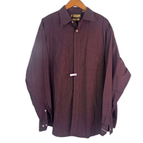 Roundtree & Yorke Gold Label Non Iron Subtle Plaid Cotton Button Front Size XL - Picture 1 of 10